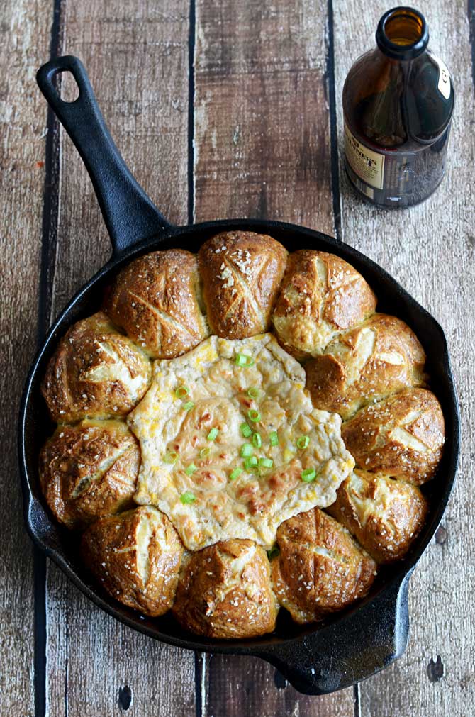 Pull-Apart Pretzel Skillet with Beer Cheese Dip. This skillet is great ...