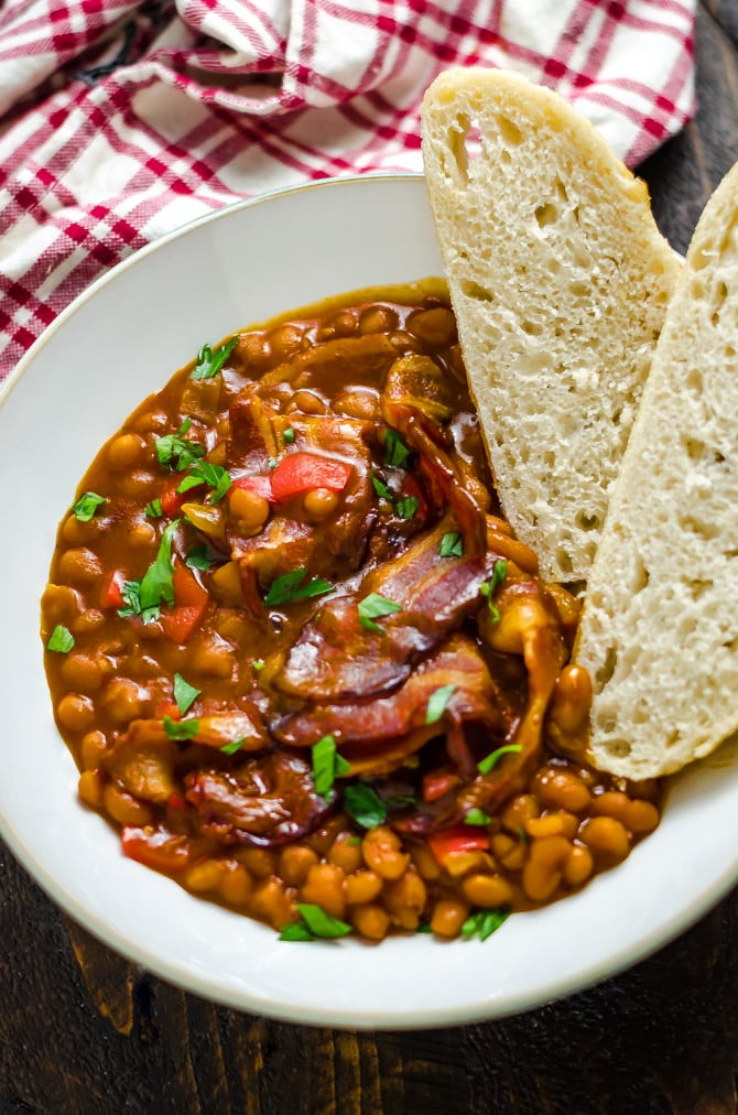 Easy BBQ Bacon Baked Beans - Host The Toast