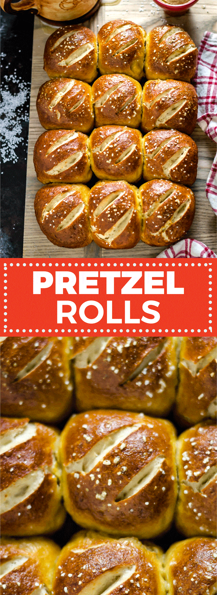 Homemade Pretzel Rolls (now better than ever 😉)! I love making these fluffy, perfectly browned, slider-sized pretzels, and then filling them with ham and cheese, bratwurst, or even mini burgers. | hostthetoast.com