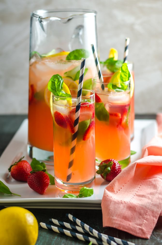 Strawberry Basil Spiked Lemonade