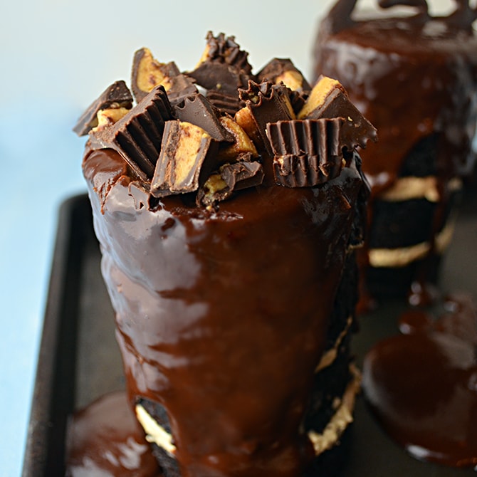 Dark Chocolate Peanut Butter Can Cake
