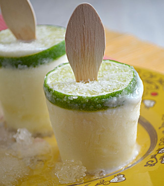 Margarita Popsicles (with Tequila)