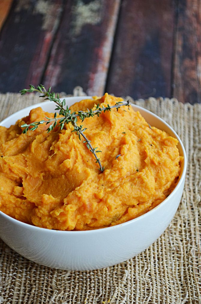 Thyme Brown Butter Mashed Sweet Potatoes