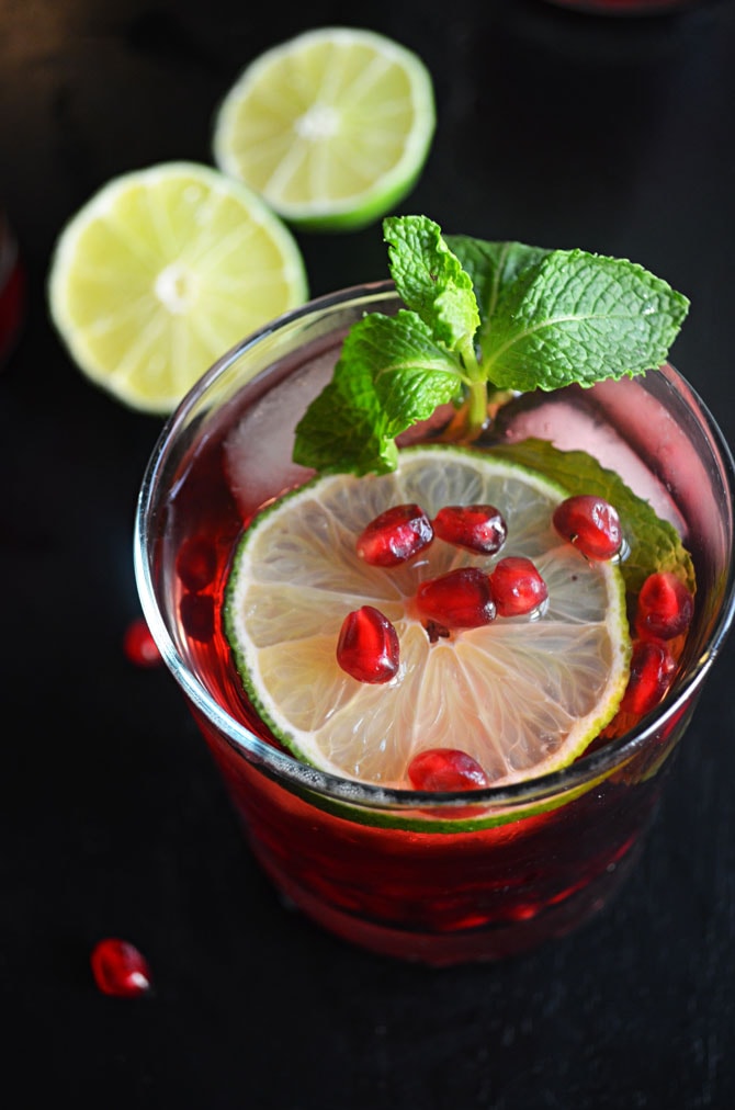 Pomegranate Mojitos-- the perfect drink for your holiday events!