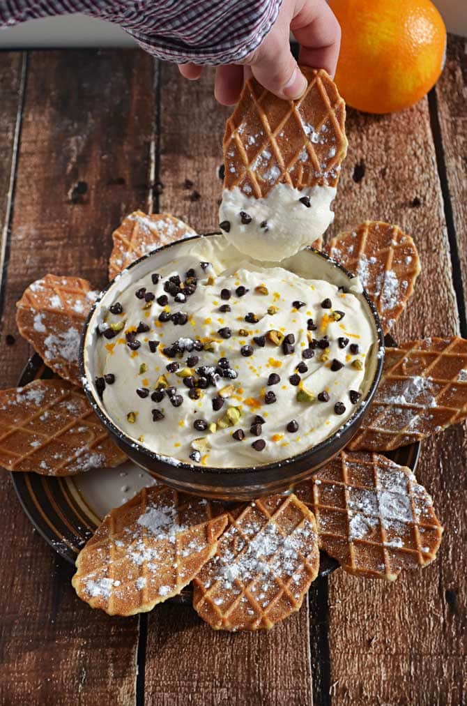 Cannoli Dip! This guilt free recipe is delicious and NO ONE can believe that it's lightened up!