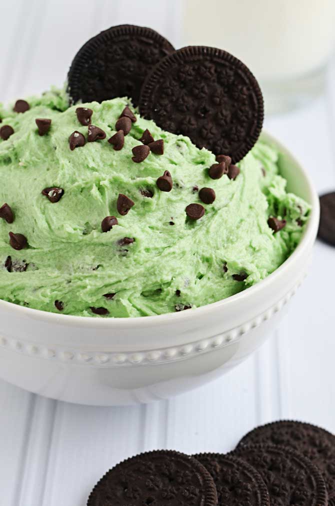 Mint Chocolate Chip Cookie Dough Dip. It's not ice cream. It's not cookie dough. It's not JUST a dip. It's one of the tastiest sweet treats you will ever whip together! | hostthetoast.com