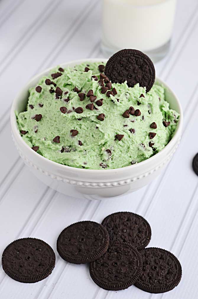 Mint Chocolate Chip Cookie Dough Dip. It's not ice cream. It's not cookie dough. It's not JUST a dip. It's one of the tastiest sweet treats you will ever whip together! | hostthetoast.com