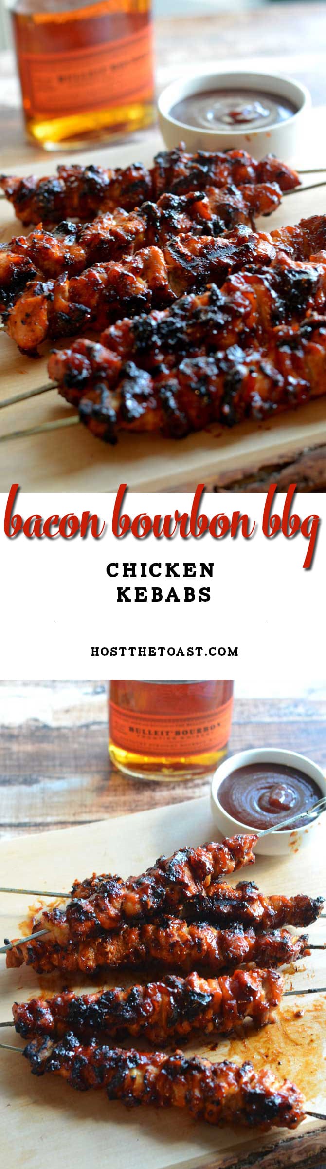 Bacon Bourbon BBQ Chicken Kebabs. Probably the best grilled recipe EVER. | hostthetoast.com