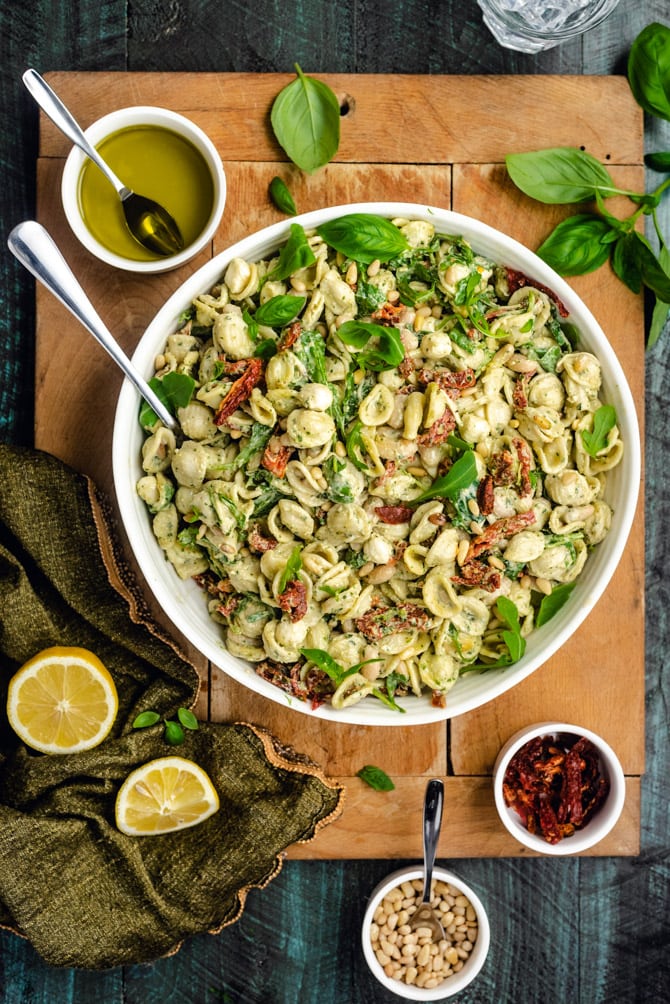 Creamy Pesto Pasta Salad - Host The Toast