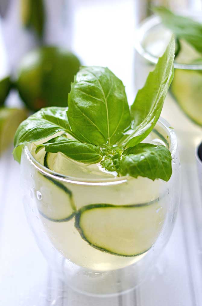 Cucumber Basil Gin and Tonic.  I have never even liked gin but this summer cocktail is so refreshing and delicious that it's a new favorite of mine! | hostthetoast.com