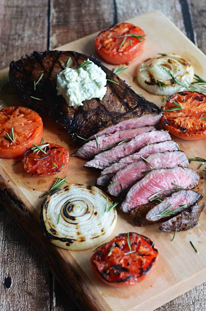 Grilled Balsamic Steak with Blue Cheese Butter! | hostthetoast.com