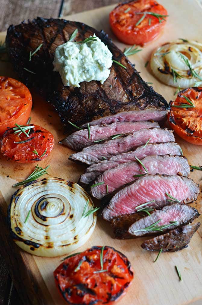 Grilled Balsamic Steak with Blue Cheese Butter! | hostthetoast.com