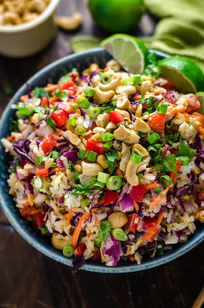 Thai Cashew Coconut Rice with Ginger Peanut Sauce - Host The Toast