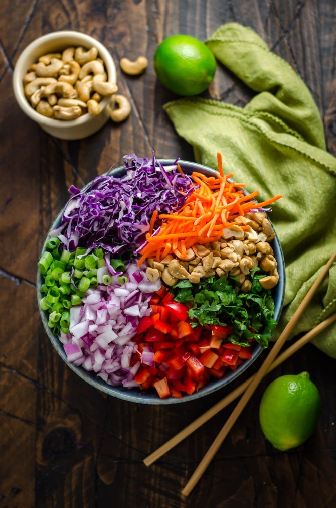 Thai Cashew Coconut Rice with Ginger Peanut Dressing. This rice salad is seriously addictive and always a huge hit at potlucks! Pasta salad is so overrated. Rice salad? I want it for every meal. | hostthetoast.com