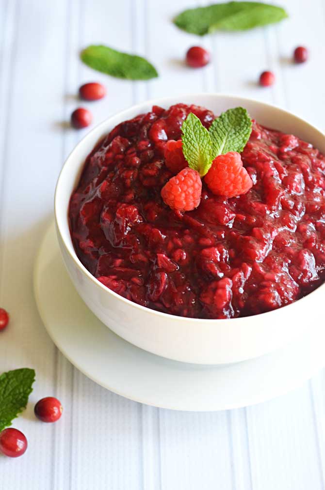Raspberry Cranberry Sauce.  Easy to make and so tasty for Thanksgiving, Christmas, or just because.  | hostthetoast.com