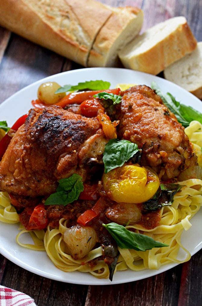 Chicken Cacciatore.  This rustic, deeply flavorful dish will become a favorite in your house or for date night.  Who knew comfort food could be so sexy? | hostthetoast.com