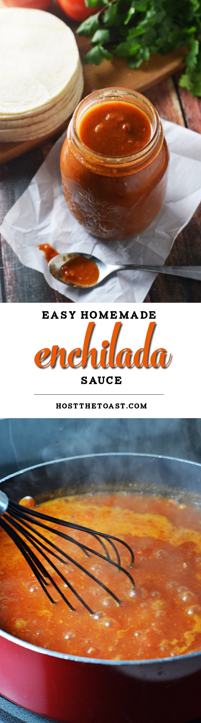 Homemade Easy Enchilada Sauce. You'll never go back to store bought when the homemade version tastes this good and is this simple! | hostthetoast.com