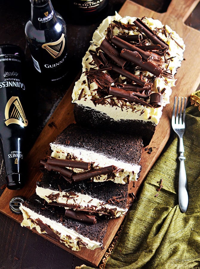 Malted Guinness Chocolate Cake with Baileys Frosting. This rich, dense, malted chocolate cake combines the flavors of Irish stout and dark chocolate for a perfect St. Patrick's Day dessert. The Baileys Irish Cream frosting is easy to make and takes this cake over the top. | hostthetoast.com