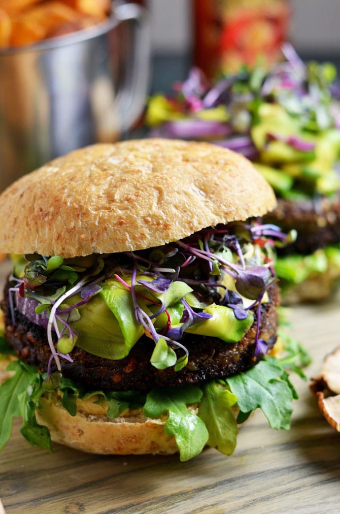 Umami Bomb Mushroom Burgers. Veggie burgers never tasted this good. These burgers are packed with mushrooms, barley, and some special ingredients that make them super savory but still vegetarian friendly. | hostthetoast.com