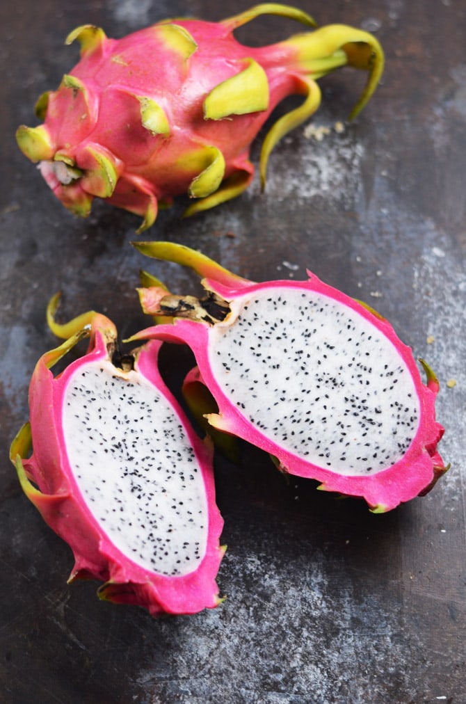 Strawberry Dragon Fruit Margaritas. These vibrant magenta frozen margaritas are just as tasty as they are pretty. You've gotta try 'em. | hostthetoast.com