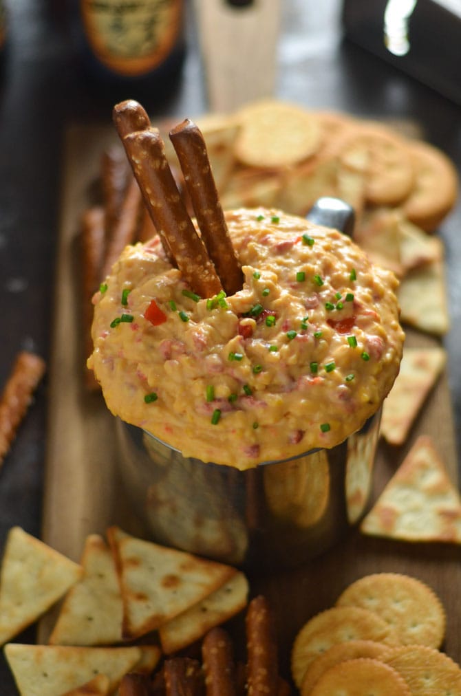 15 Minute Pimento Beer Cheese. This tangy, smoky, ultra-cheesy dip is exactly what you need for your next party. It's so simple to whip together, but huge on flavor, and tastes great at any temperature. | hostthetoast.com