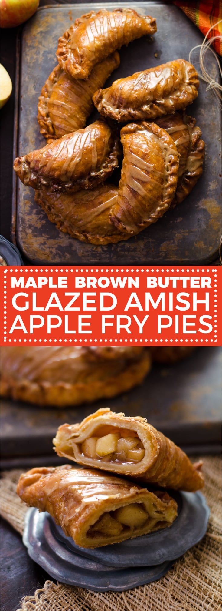 Maple Brown Butter Glazed Amish Apple Fry Pies. These sweet dessert snacks are hand-sized and perfect for a cold Fall day or Thanksgiving treat! | hostthetoast.com