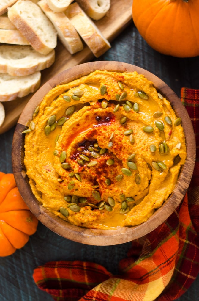 Smoky Chipotle Pumpkin Hummus - Fall Appetizers