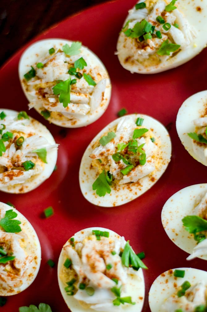 Creole Crab-Stuffed Deviled Eggs. These party appetizers feature the flavors of zesty Creole remoulade and sweet lump crab meat! | hostthetoast.com