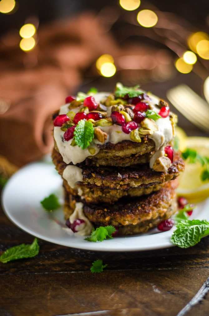 Roasted Eggplant and Feta Fritters with Tahini Sauce. These creamy-on-the-inside, crispy-on-the-outside appetizers will be a real treat to every eggplant lover! | hostthetoast.com
