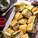 Chicken Bacon Pressed Picnic Sandwiches with Raspberry Honey Mustard ...