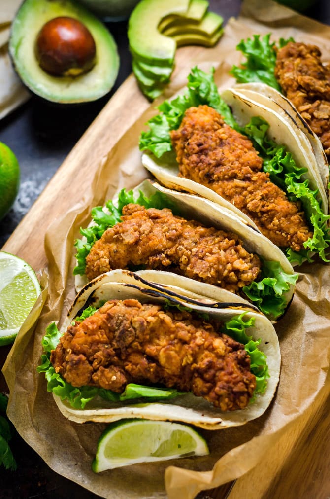 Crispy Chicken Tacos with Avocado Buttermilk Ranch - Host The Toast