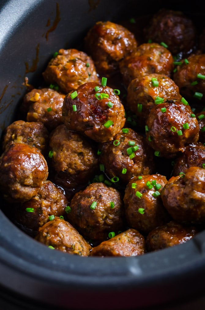 Slow Cooker Sticky Bacon & Whiskey Meatballs. These easy-to-make meatballs are smoky, sweet, and perfect for a party. | hostthetoast.com