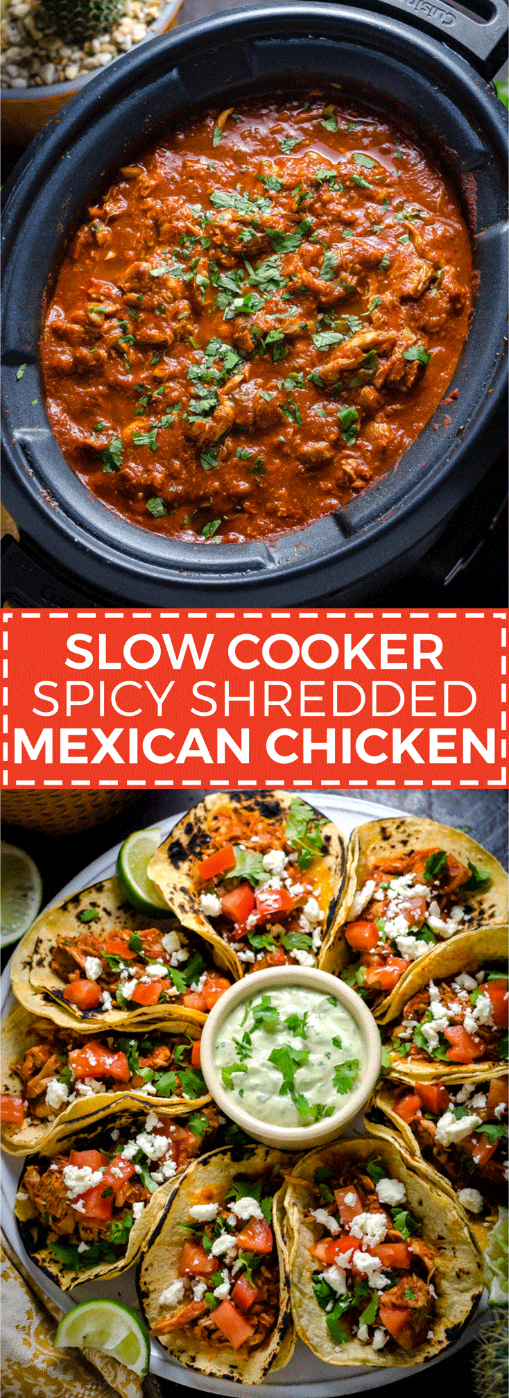 Slow Cooker Spicy Shredded Mexican Chicken. Almost as easy to make as it is delicious. Great for tacos, enchiladas, burritos, and more! | hostthetoast.com