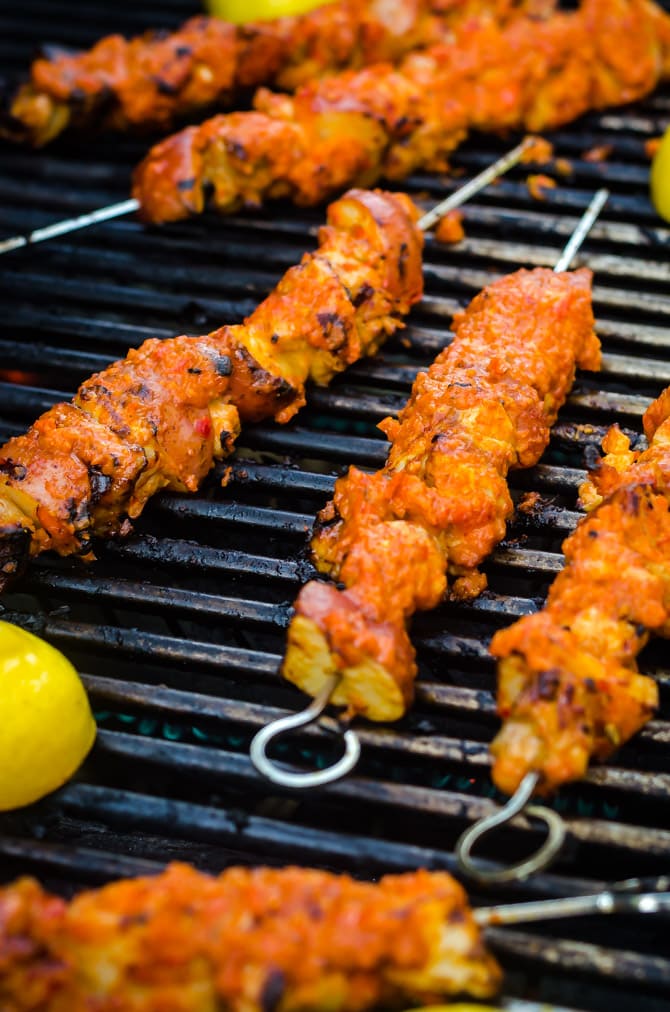 Piri Piri Chicken and Potato Skewers. This Portuguese and African inspired dish is spicy, smoky, tangy, and tender. It'll be a hit during grilling season. | hostthetoast.com