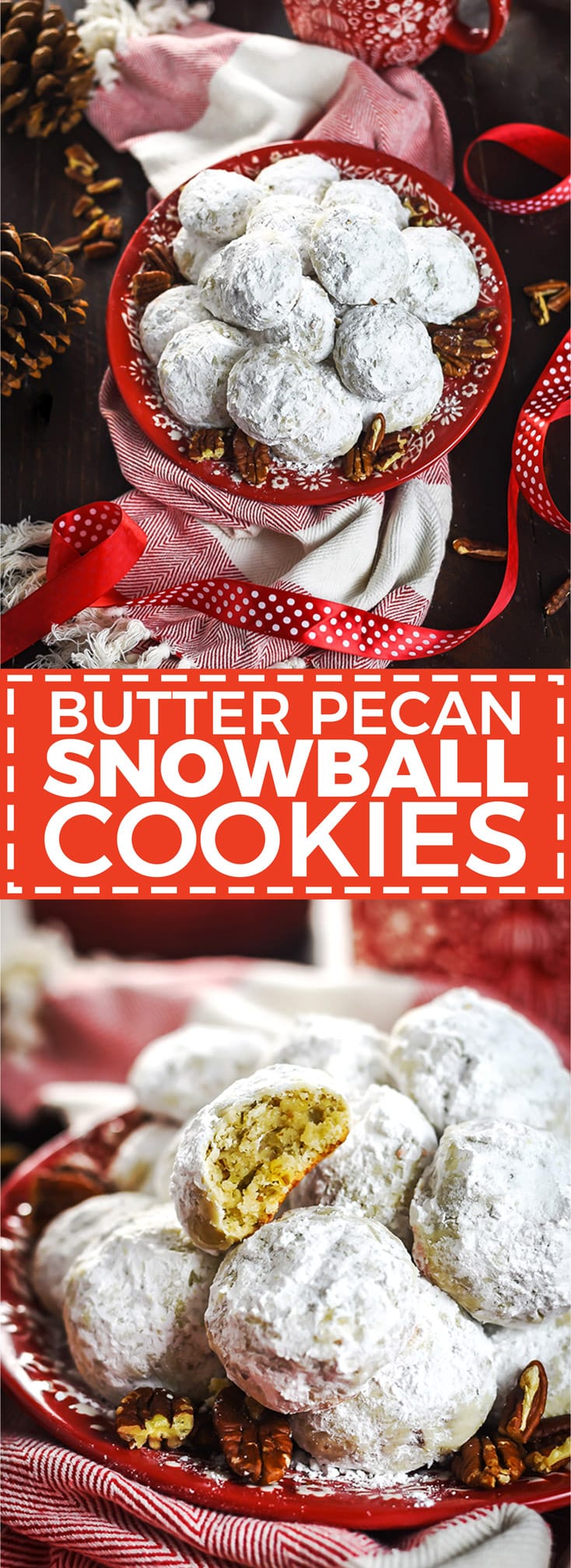 Butter Pecan Snowball Cookies. These tender, tangy, buttery shortbread cookies are loaded with toasted pecans and absolutely perfect for your Christmas cookie platter. | hostthetoast.com