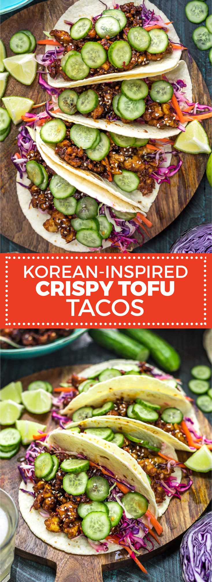 Korean-Inspired Crispy Tofu Tacos. Learn the secret to making the best crispy tofu and serve it in flavor-packed tacos with crunchy slaw and quick pickles.