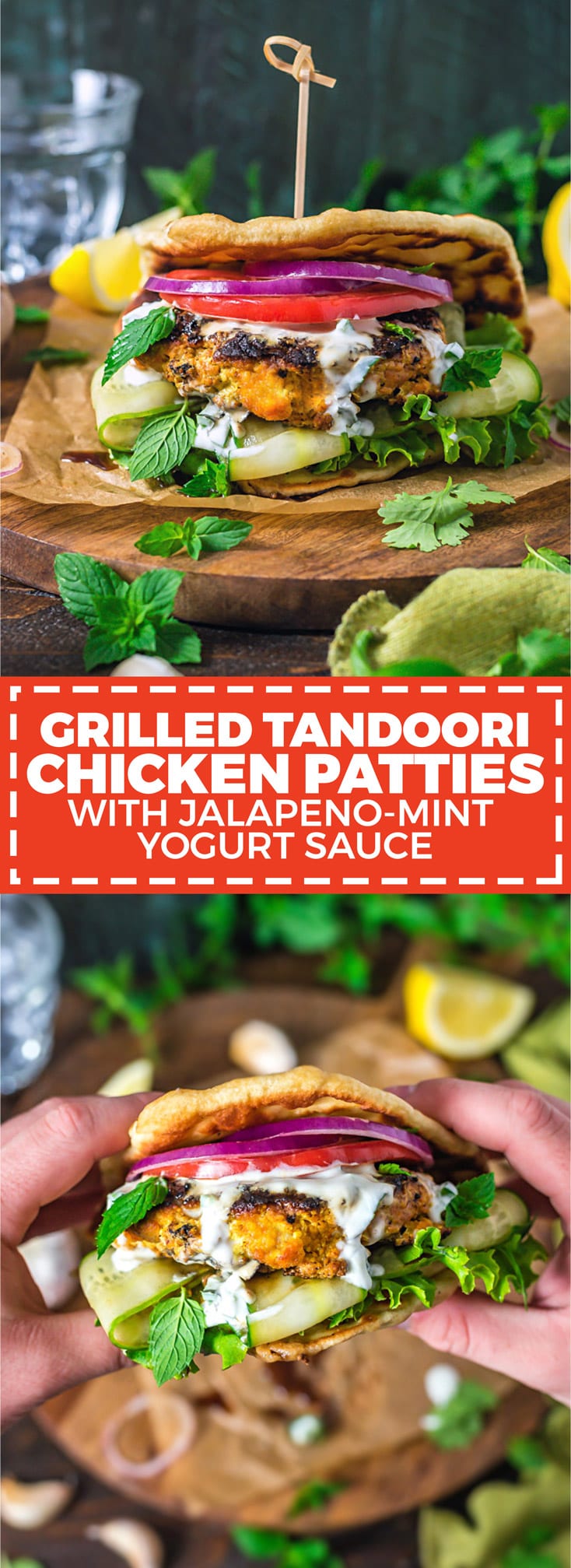 Grilled Tandoori Chicken Patties with Jalapeno-Mint Yogurt Sauce. These Indian-inspired grilled chicken patties are a welcome switch-up from burgers. | hostthetoast.com