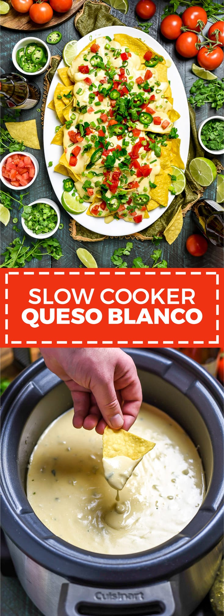 Slow Cooker Queso Blanco. This velvety, rich cheese dip is just as good-- if not better-- than the kind you get from your favorite Mexican restaurant. Serve it straight from the slow cooker (where it will keep warm) at a party, or ladle over nachos. | hostthetoast.com