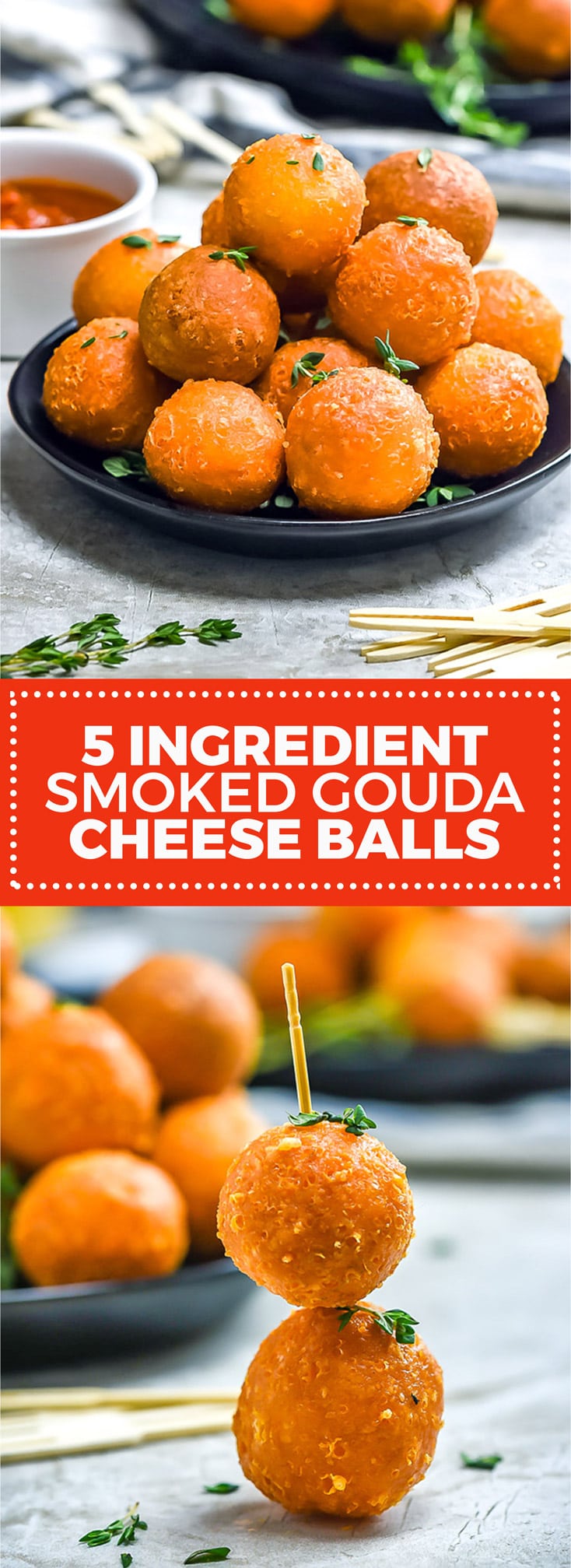 5 Ingredient Crispy Smoked Gouda Cheese Balls. At parties, cheesy appetizers are always a hit. These cheese balls, with their crisp outside, airy inside, and smoky flavor are no exception. They take only 30 minutes to put together, and they're absolutely addictive. | hostthetoast.com