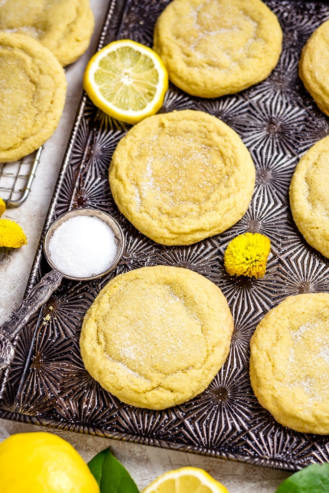 A soft, big, buttery, chewy cookie is the key to my heart, and these Soft and Chewy Lemon Sugar Cookies absolutely fit the bill. They're made from scratch and bursting with tart lemony flavor from both lemon zest and real lemon juice! | hostthetoast.com