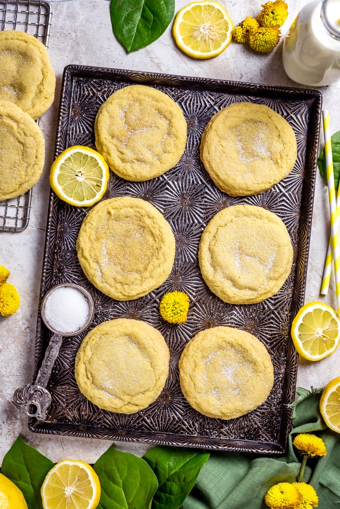 A soft, big, buttery, chewy cookie is the key to my heart, and these Soft and Chewy Lemon Sugar Cookies absolutely fit the bill. They're made from scratch and bursting with tart lemony flavor from both lemon zest and real lemon juice! | hostthetoast.com