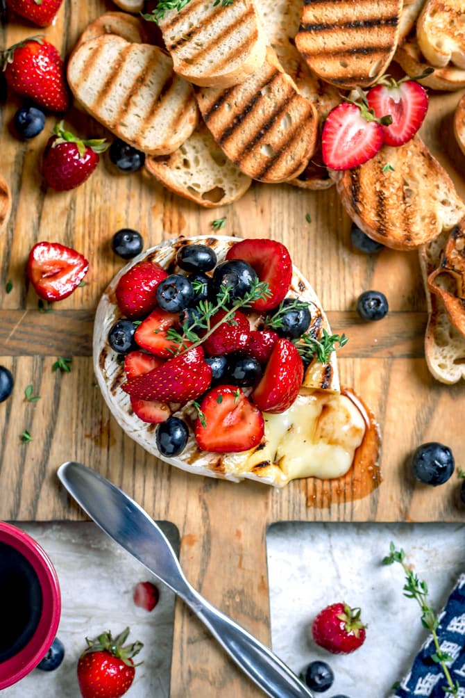 Ready to serve in a few simple steps, Grilled Camembert with Balsamic Macerated Berries is a foolproof dish that will have you seeing stars (and stripes.) | hostthetoast.com