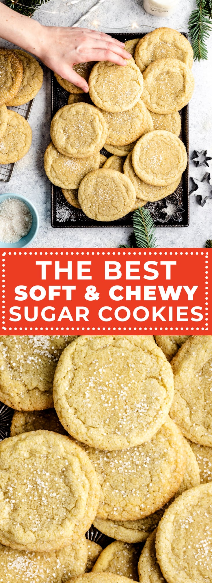 If you’re looking for the ultimate recipe for soft and chewy sugar cookies, you’ve come to the right place. Not only are these sugar cookies fantastically buttery, tender, and doughy; but they also stay soft for days on end. They’re also incredibly easy to make and require no rolling out! | hostthetoast.com
