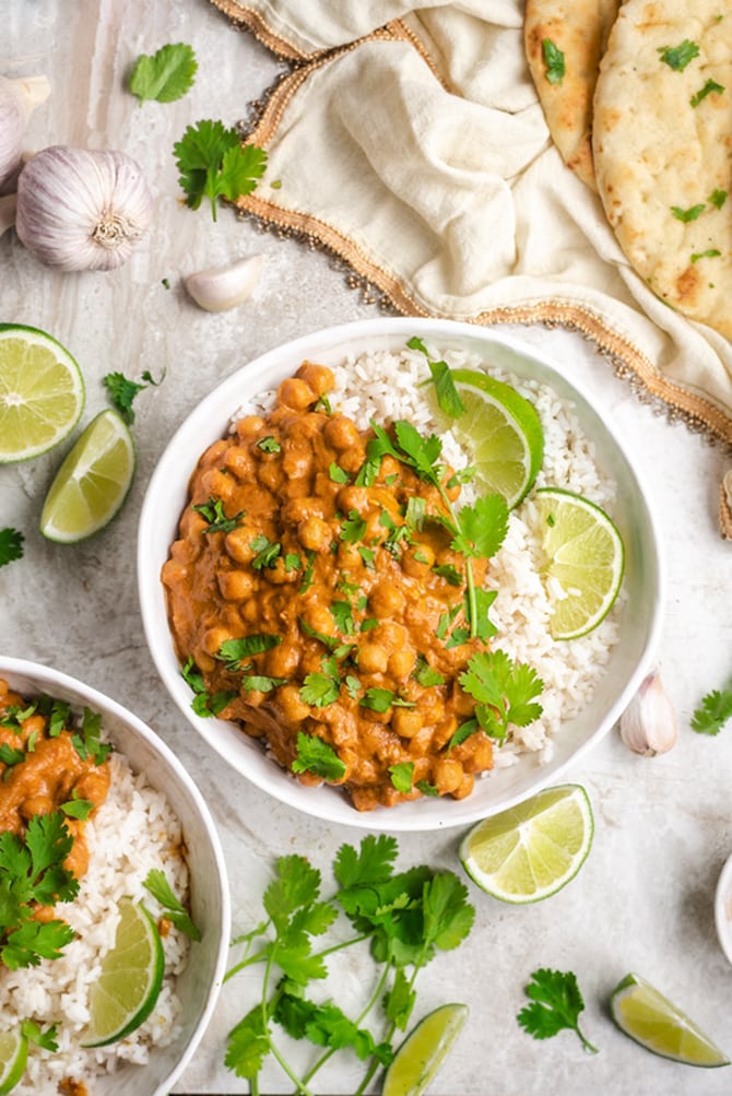 This Easy Chickpea curry is the perfect weeknight dinner: it's quick and easy to make, it comes together in one pot, and it uses staple pantry ingredients so you can make curry any time the craving hits.