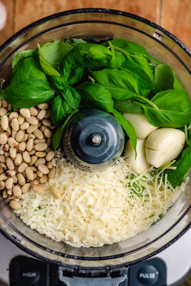 Classic, homemade pesto can't be beat, so ditch the store-bought stuff and whip up a batch right in your kitchen. All you need is a few simple ingredients and you'll be making this flavorful, basil-packed summer staple in no time. (And by "no time", I mean 5 minutes or less!)